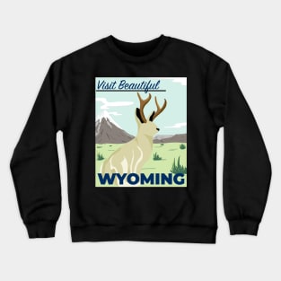Visit Beautiful Wyoming Jackalope Crewneck Sweatshirt